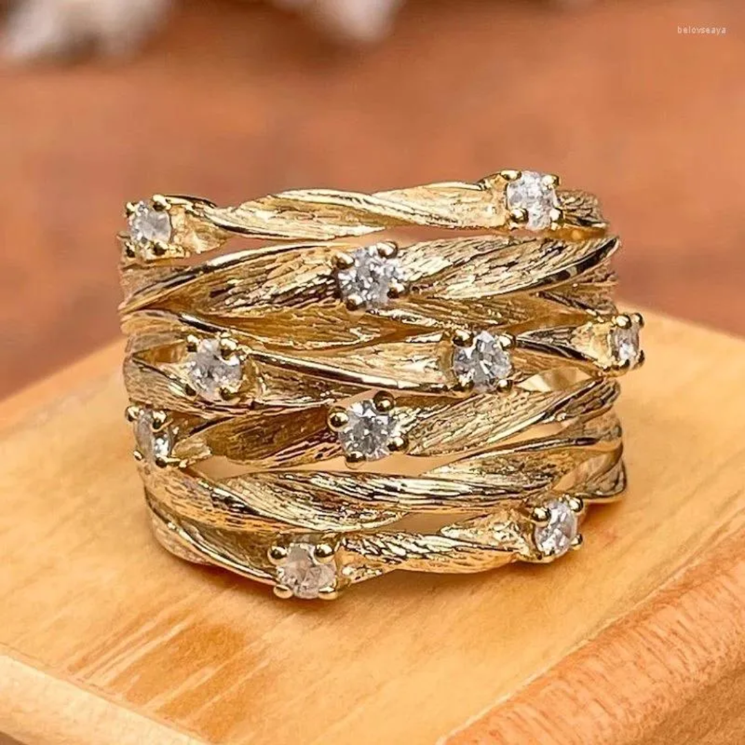 Anel Boho Dourado Vintage