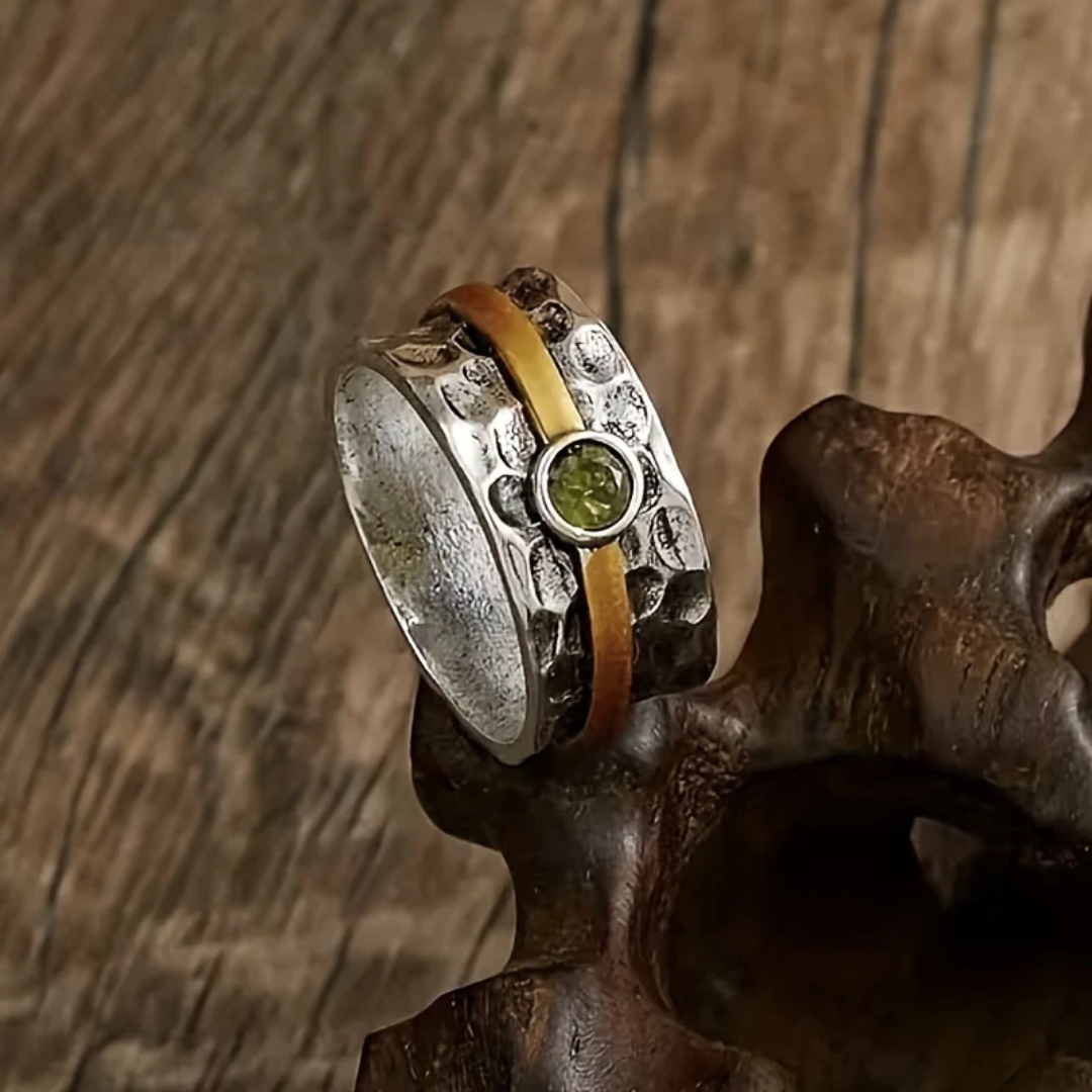 Anel Elegante de Zircônia Verde