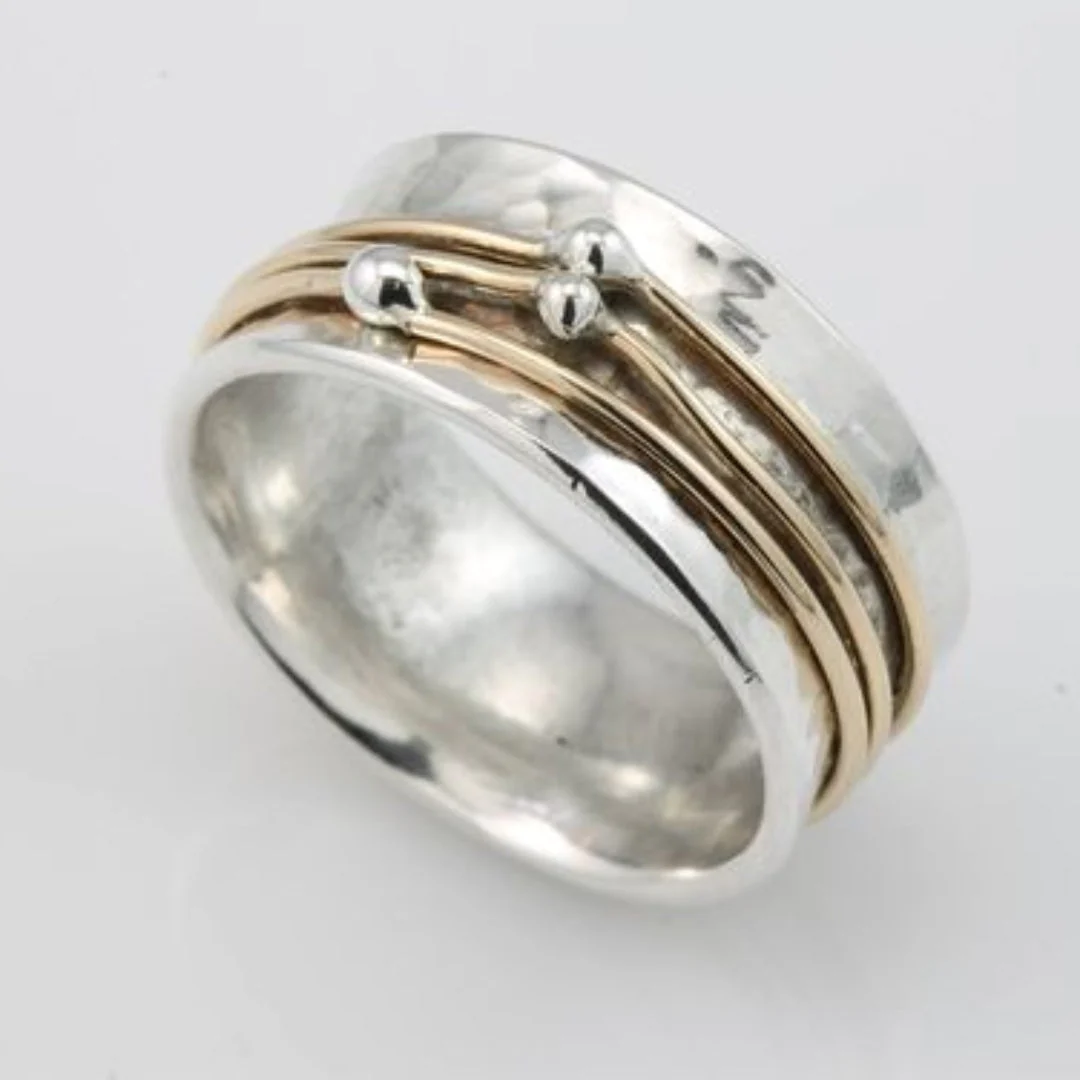 Shine - Anel de Prata com Camadas Douradas