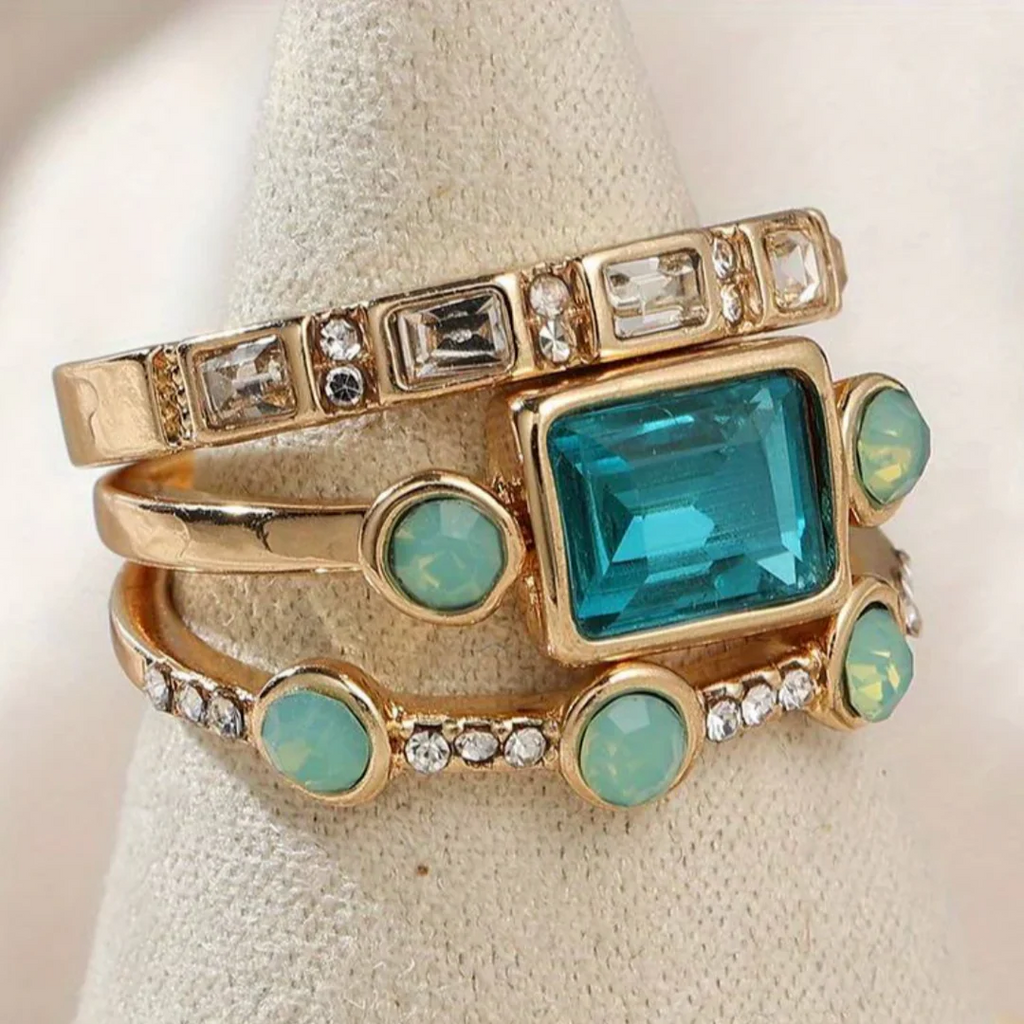 Ocean - Conjunto de anéis luxe