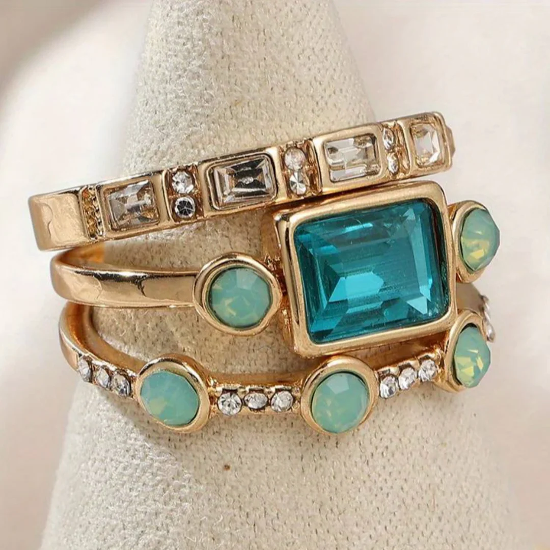 Ocean - Conjunto de anéis luxe