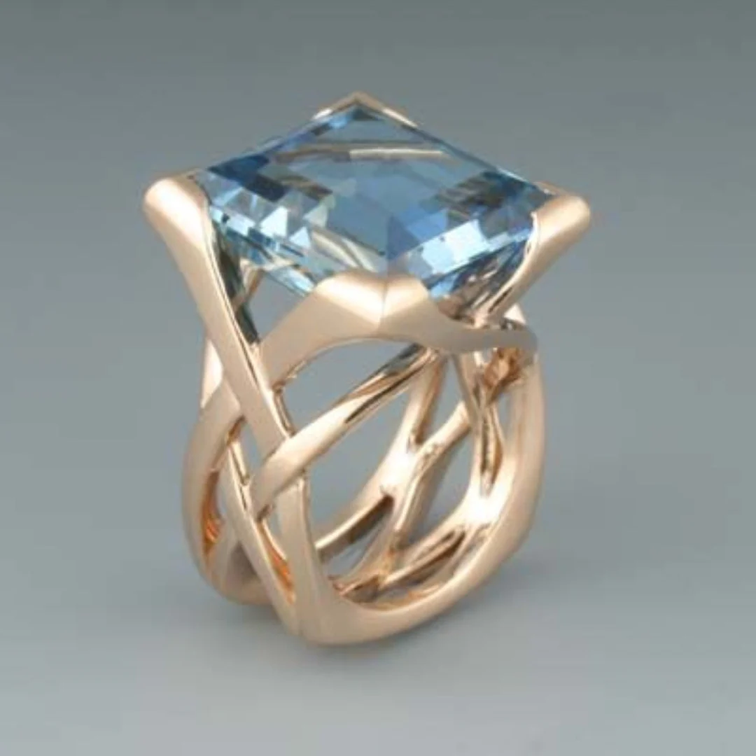 Anel Zirconia Azul