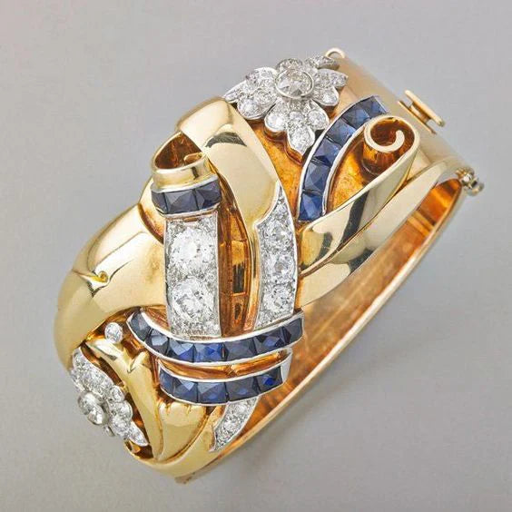 Anel de zircônia vintage dourado